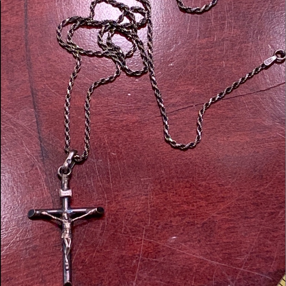 Pure Italian chain with cross .925 original
